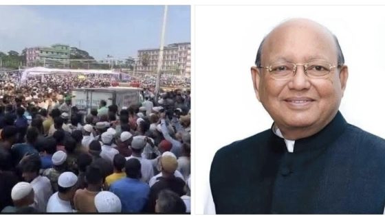 শেষবারের মতো দেখতে সকাল থেকেই নানা শ্রেণি-পেশার মানুষের ঢল নামে